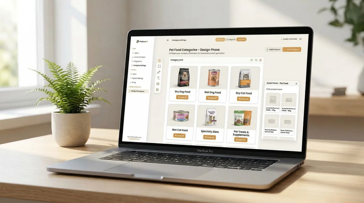 E-commerce category page being designed on laptop screen