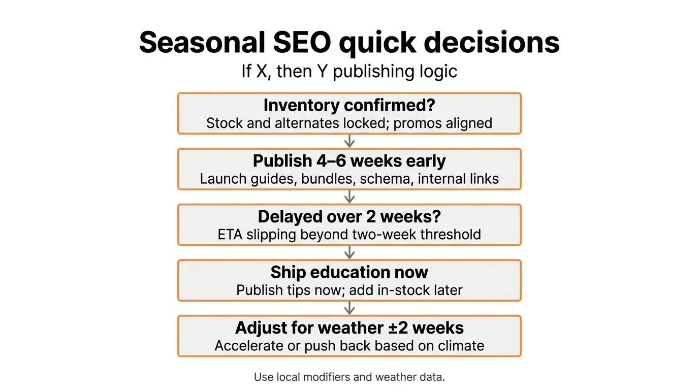 Seasonal SEO quick decisions