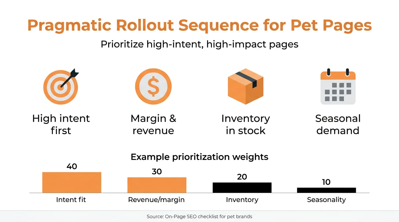 Pragmatic Rollout Sequence for Pet Pages