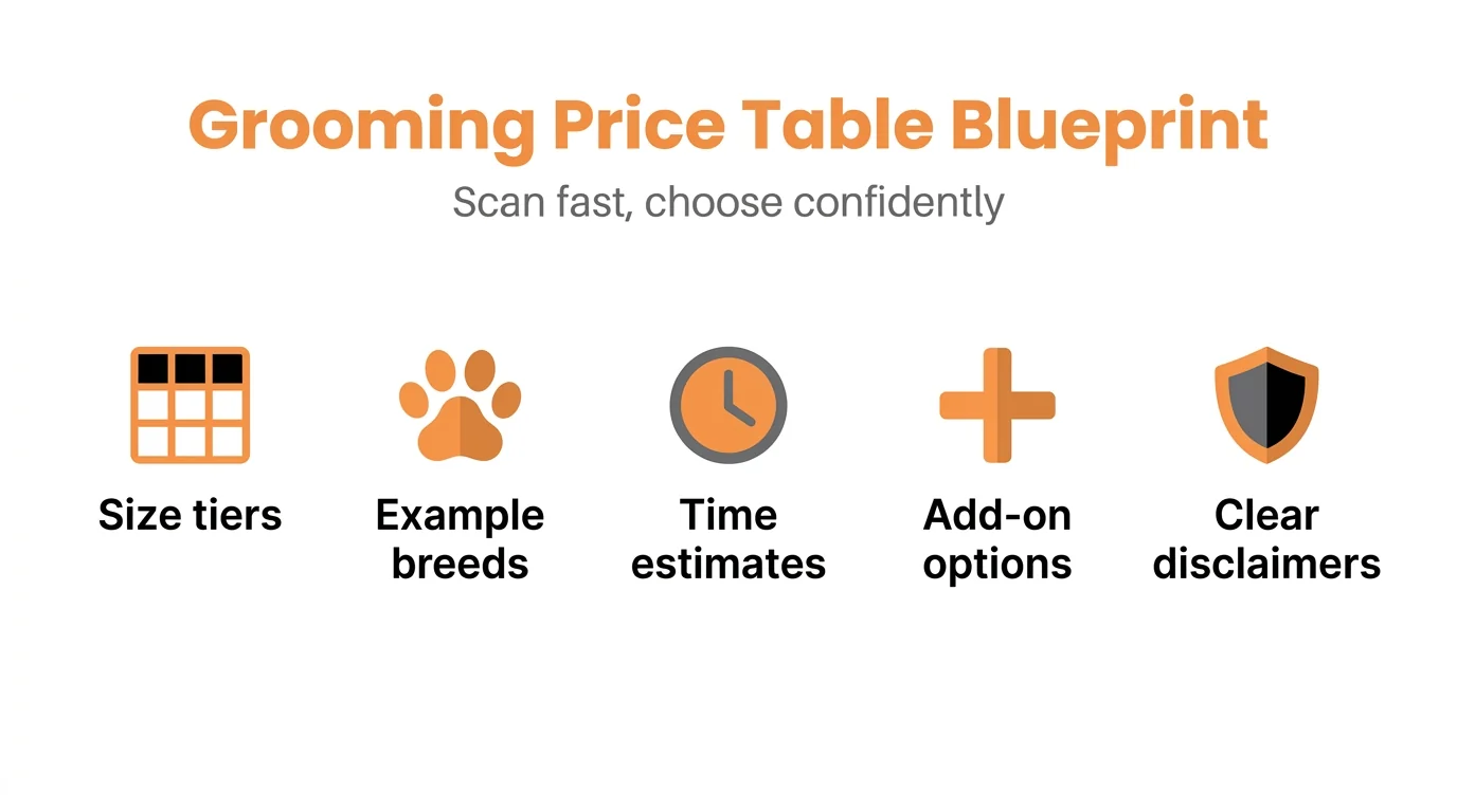 Grooming Price Table Blueprint
