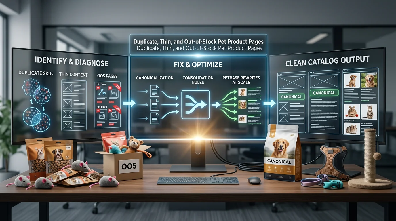 Duplicate, Thin, and Out-of-Stock Pet Product Pages: A Cleanup Workflow