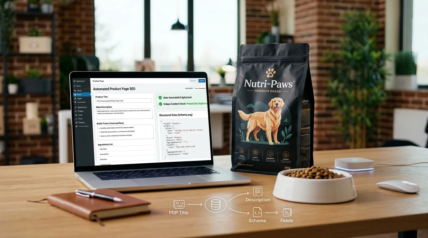 Automated Product Page SEO for Pet eCommerce: Titles, Descriptions, and Schema