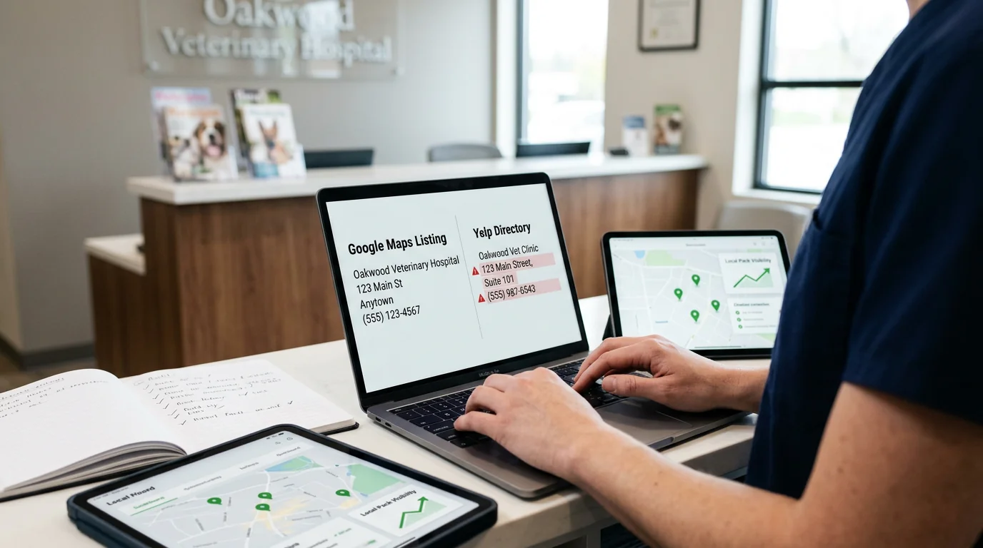 Duplicate NAP Nightmares: Fixing Conflicting Veterinary Citations Across Maps and Directories